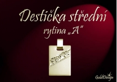 Destička střední A - přívěsek zlacený